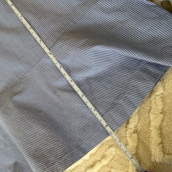 100% cotton Blue White Striped Midi Dress with Flare Sleeves - Picture 16 of 16